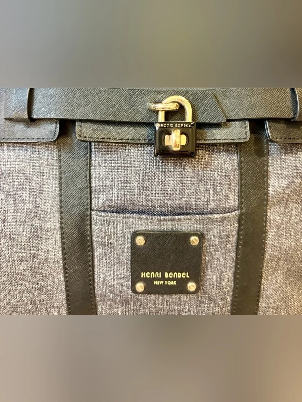 EUC!! HENRI BENDEL Jetsetter Convertible Backpack in Dark Gray & Black Leather